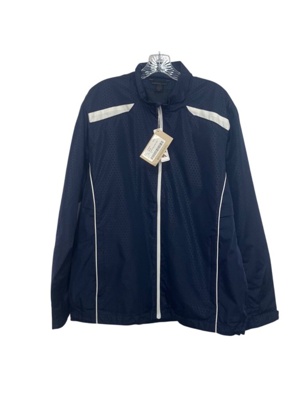 North End E.C.O. Water-Resistant Jacket Medium Navy Blue White New Casual